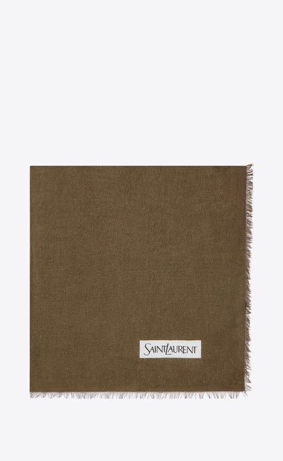 SAINT LAURENT square scarf in graphic modal and cashmere outlook