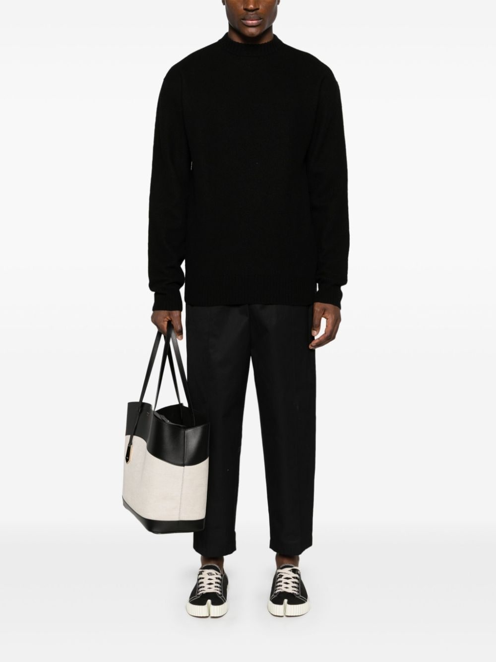 crew-neck boiled wool jumper - 2