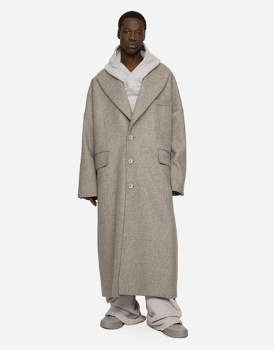 Dolce & Gabbana Deconstructed single-breasted wool coat outlook