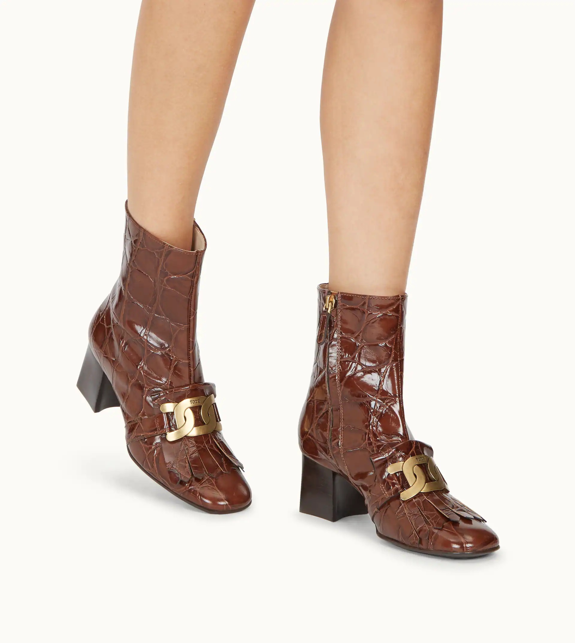 KATE ANKLE BOOTS IN LEATHER - BROWN - 2