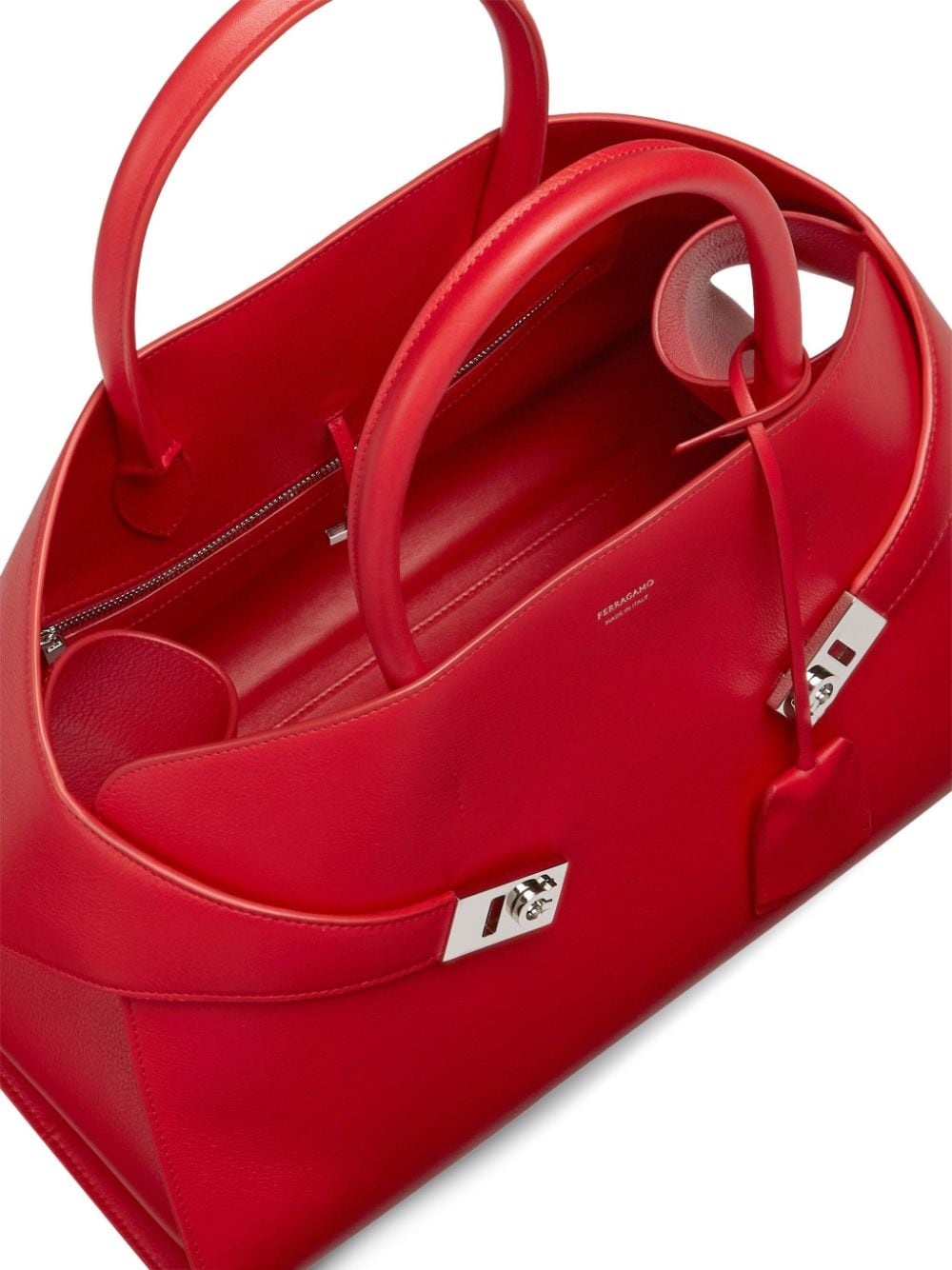 Hug leather tote bag - 5