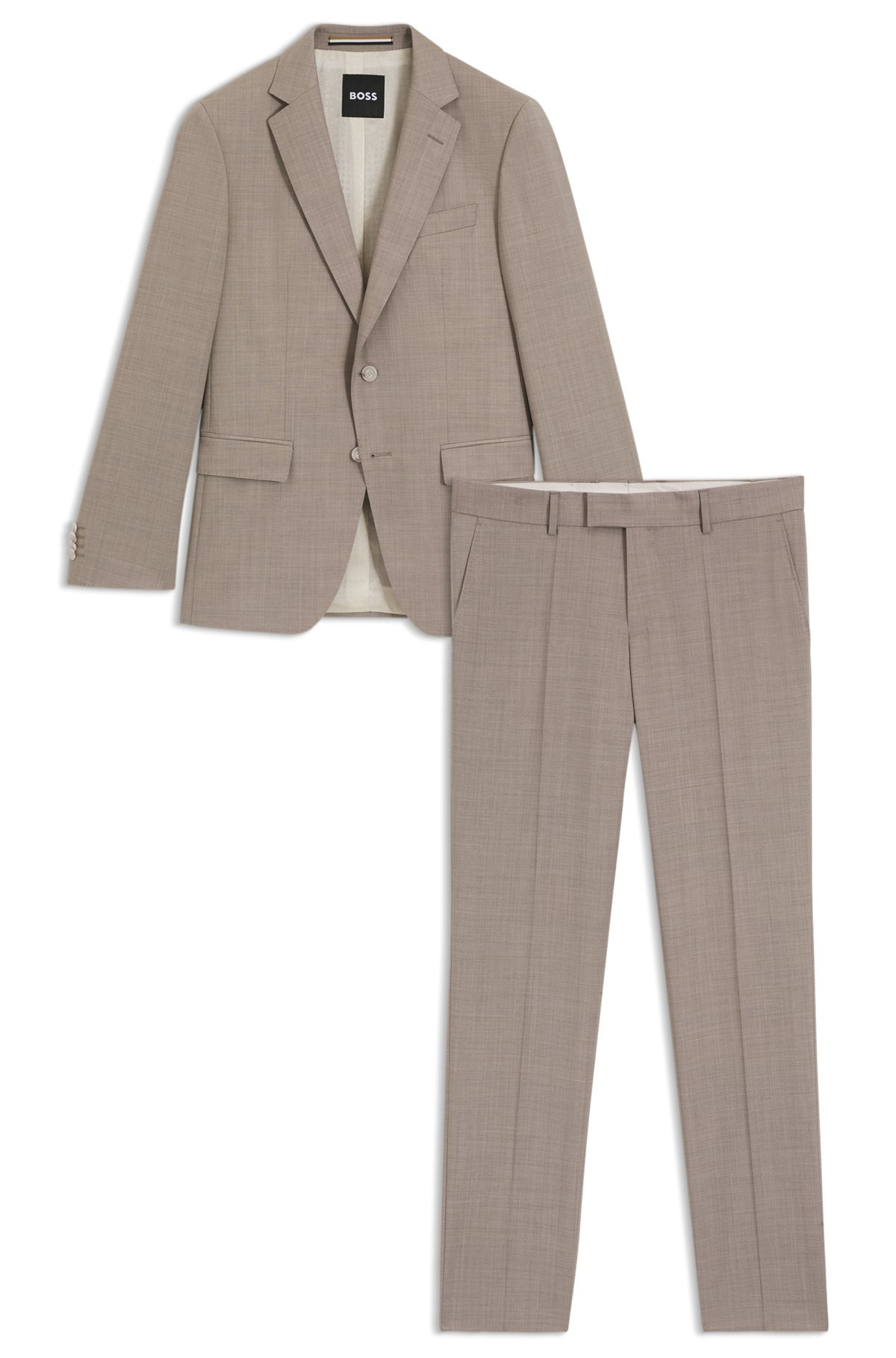 SLIM-FIT THREE-PIECE SUIT IN MELANGE WOOL - 8