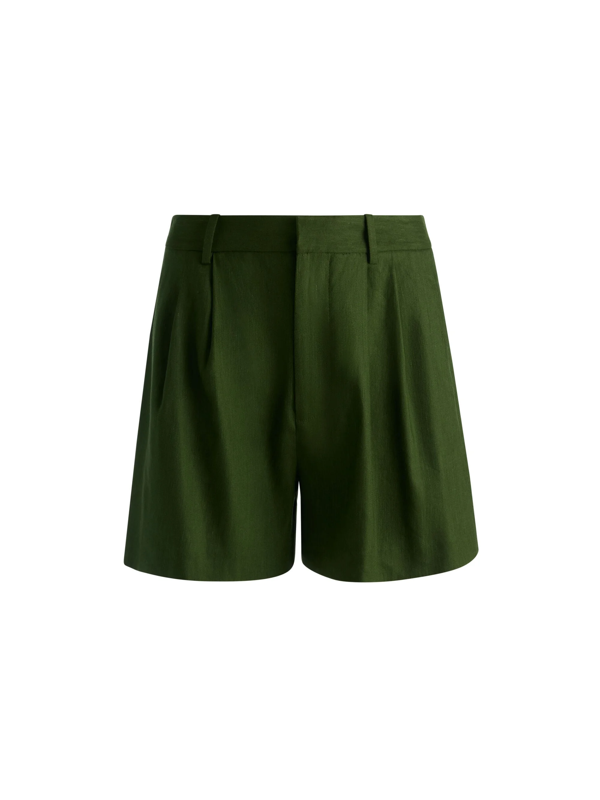 CONRY LINEN BERMUDA SHORT - DARK FERN - 1