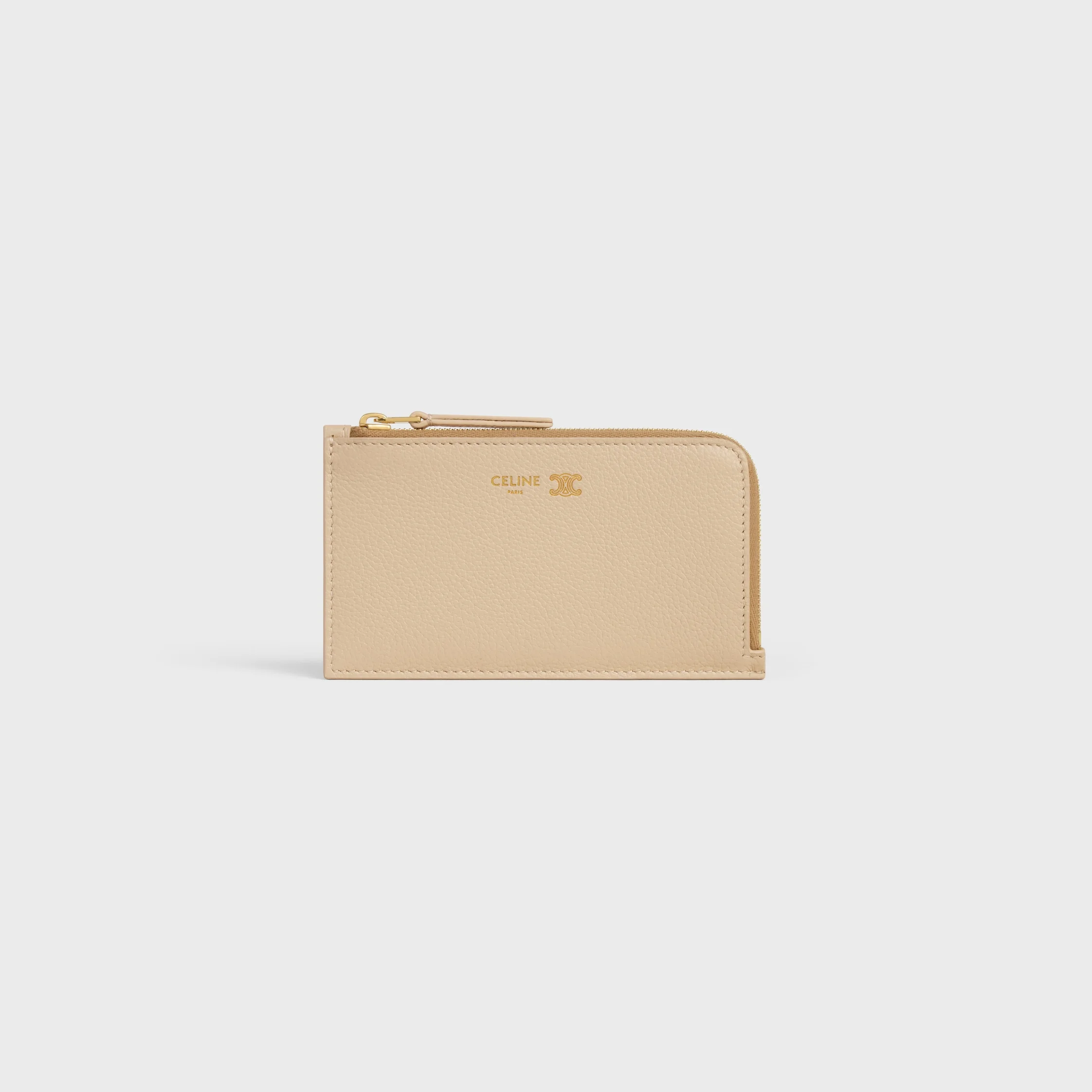 LONG ZIPPED CARD HOLDER IN GRAINED SUPPLE CALFSKIN - 1