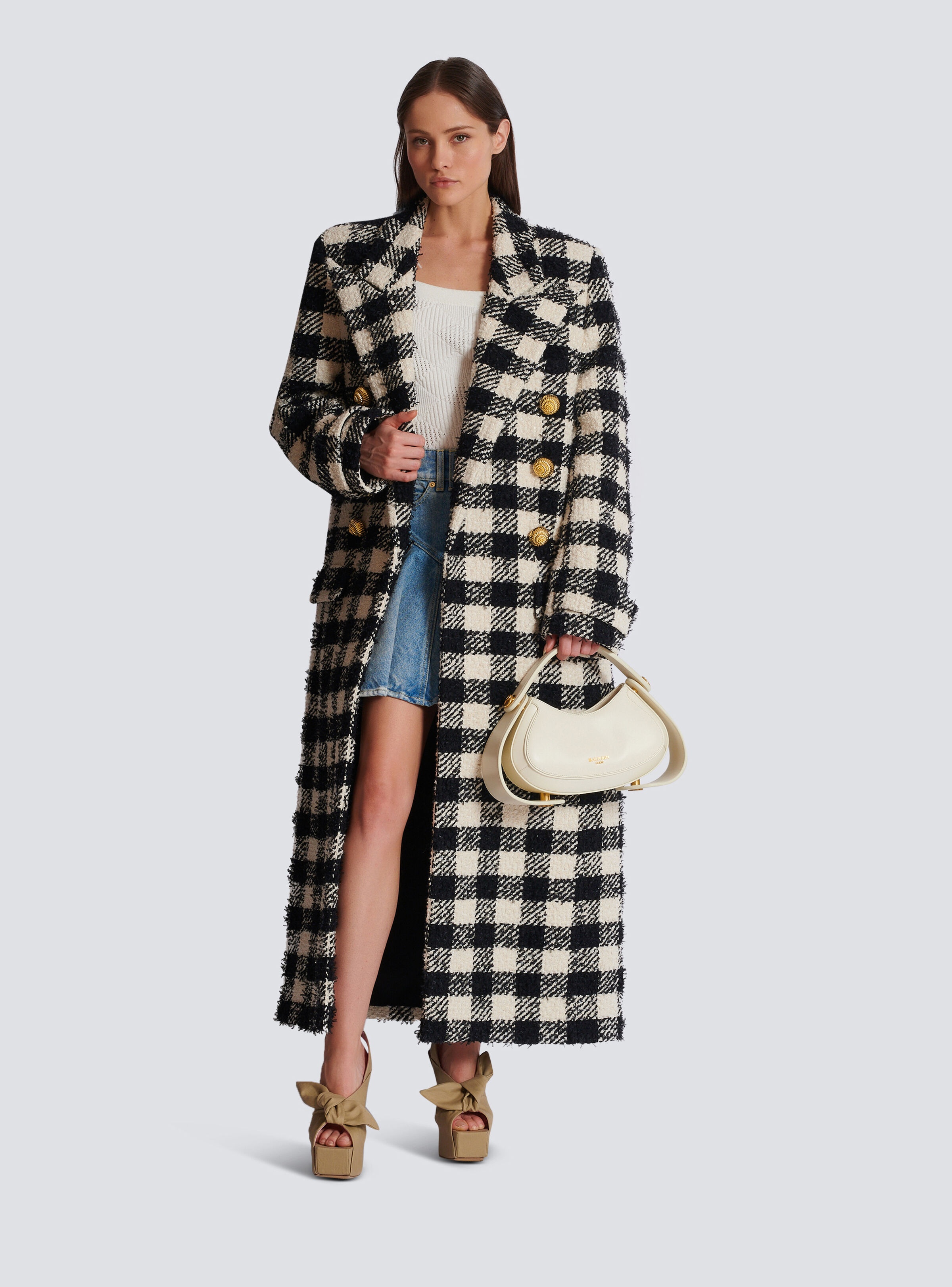 Long 6-button tweed coat - 3