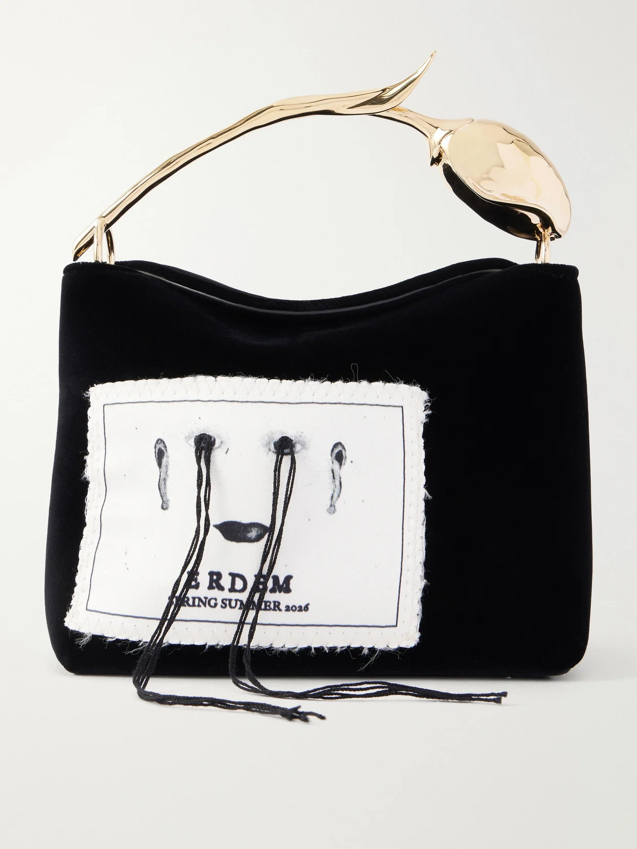 Bloom Mini Appliquéd Velvet Clutch Bag - 1