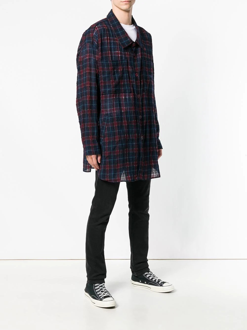 oversized checked shirt - 4