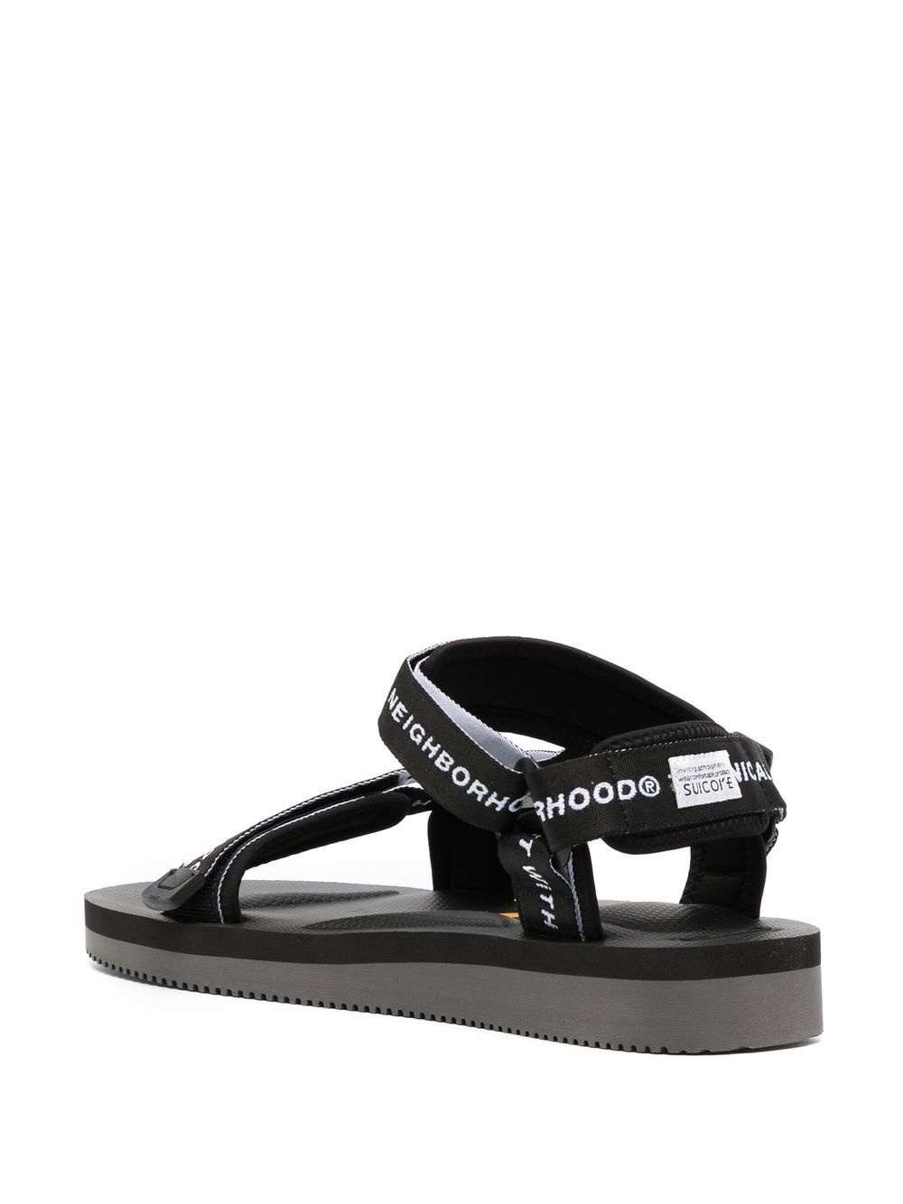 logo-tape flat sandals - 3