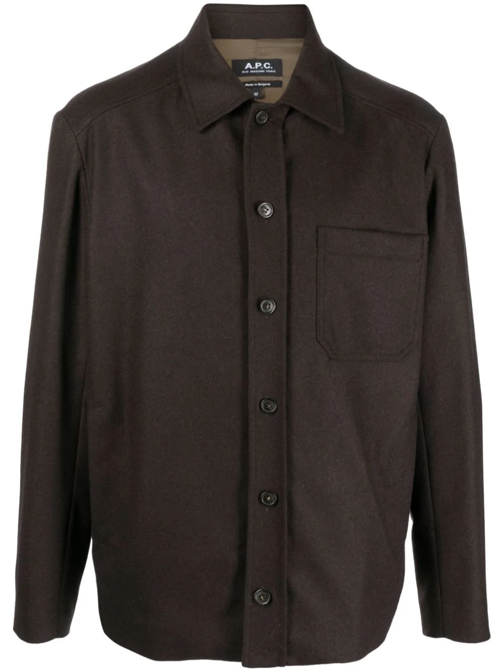 button-up wool-blend jacket - 1