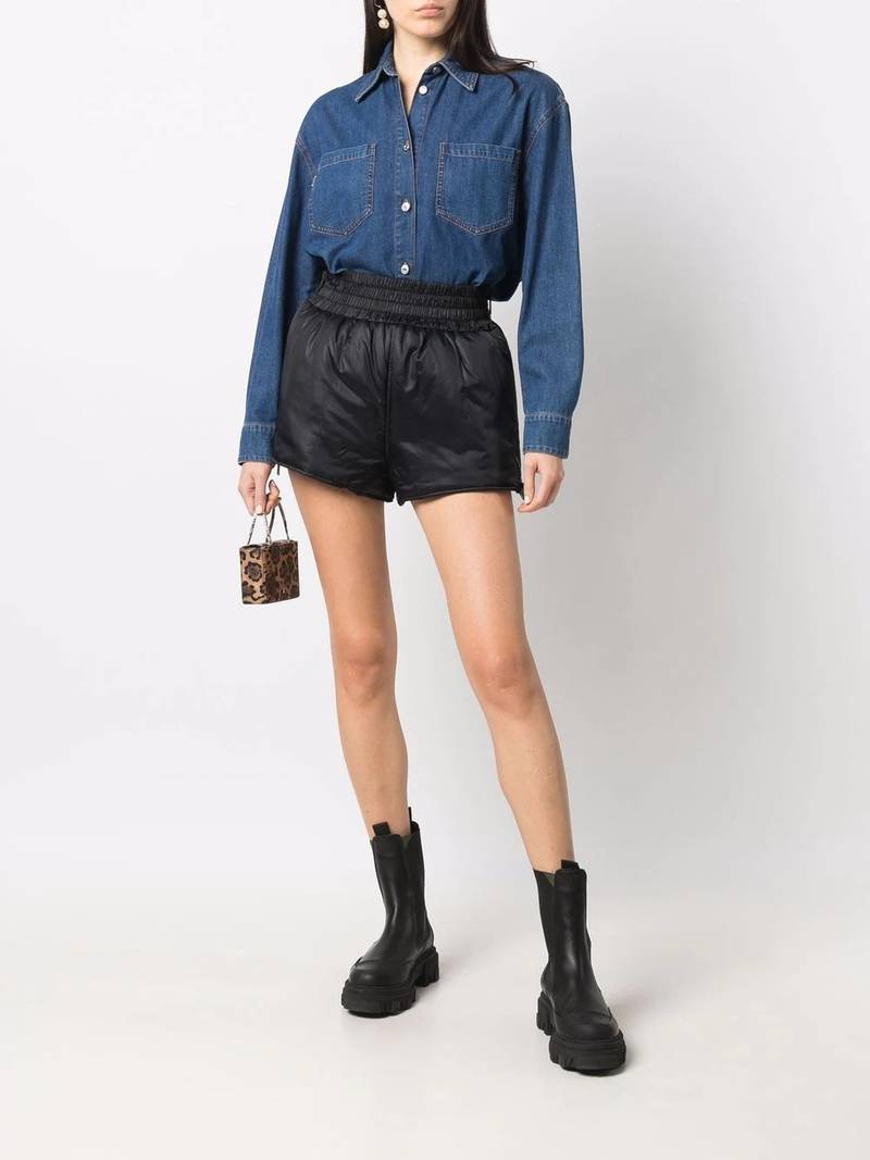 REDValentino side-zip padded shorts outlook