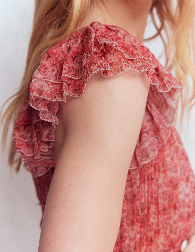 Crinkle Chiffon Maxi Dress-Pink Paradise Gardens 4