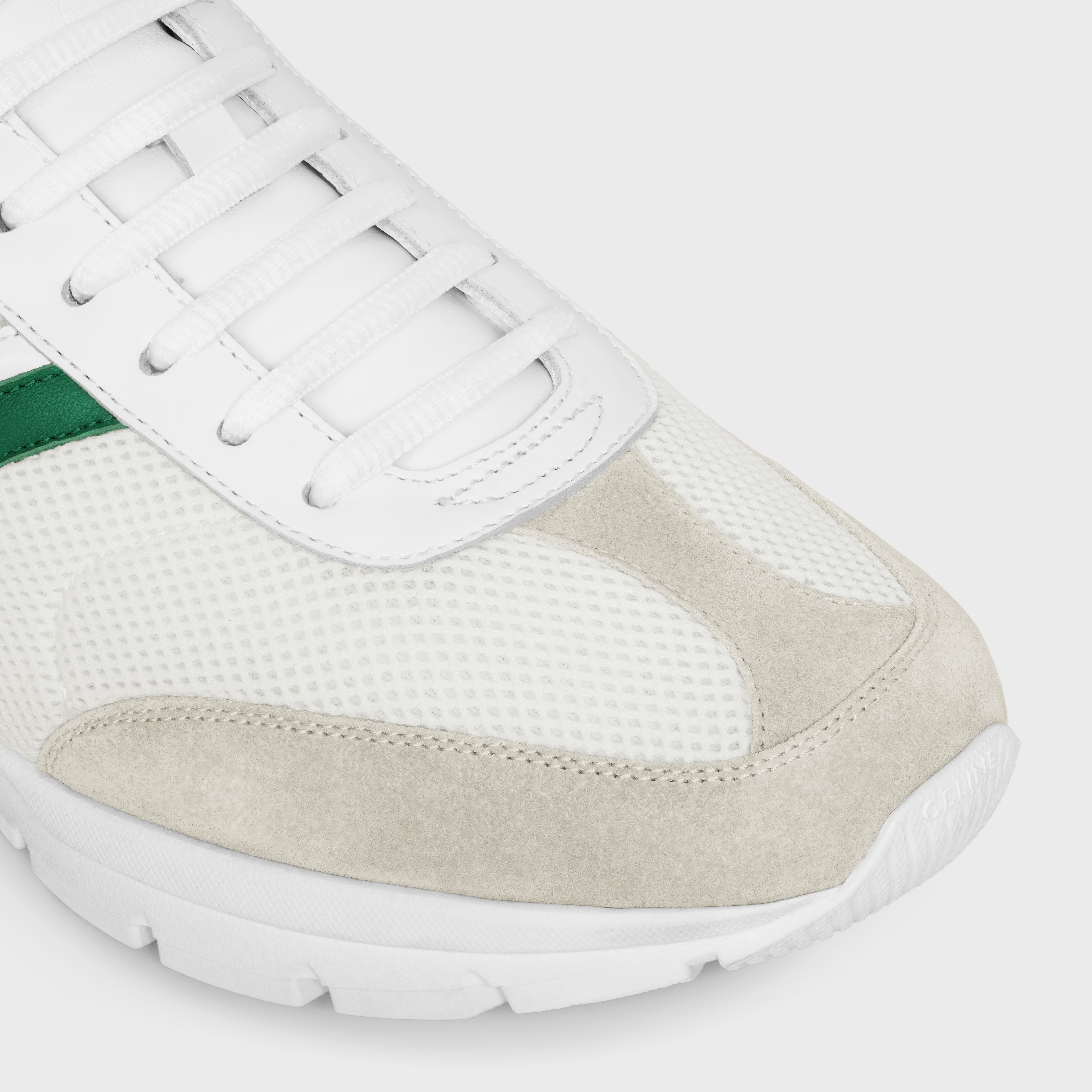 CELINE RUNNER CR-01 LOW LACE-UP SNEAKER in MESH, CALFSKIN AND SUEDE CALFSKIN - 4
