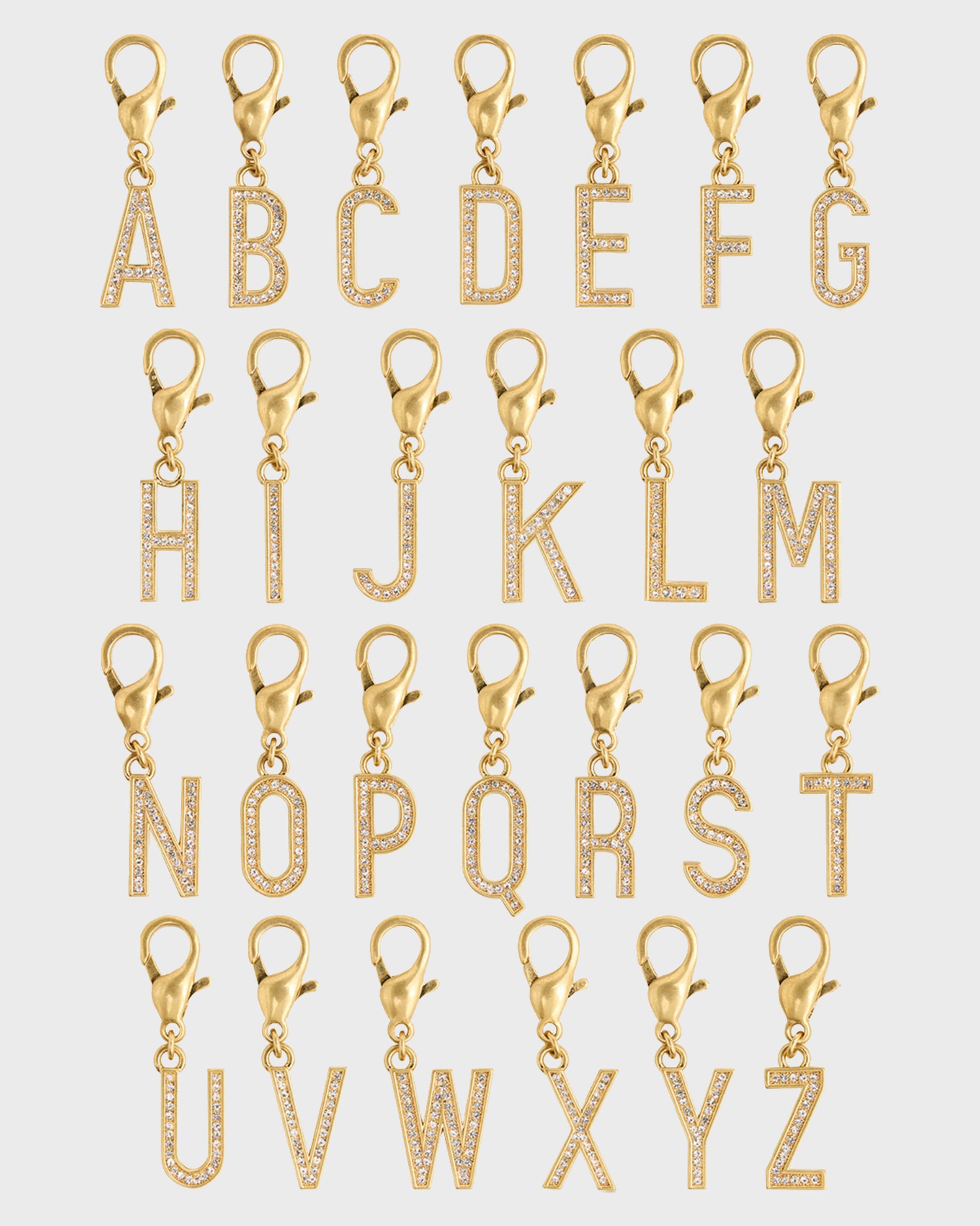 Golden Embellished Letter Charm - 1