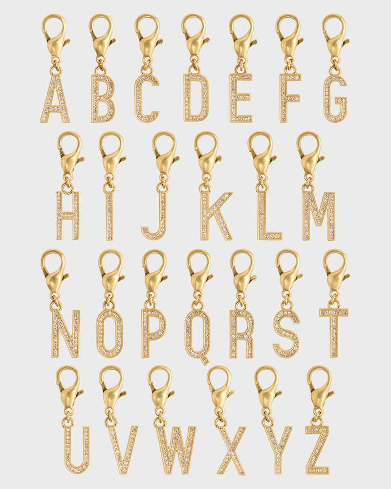 Golden Embellished Letter Charm 1