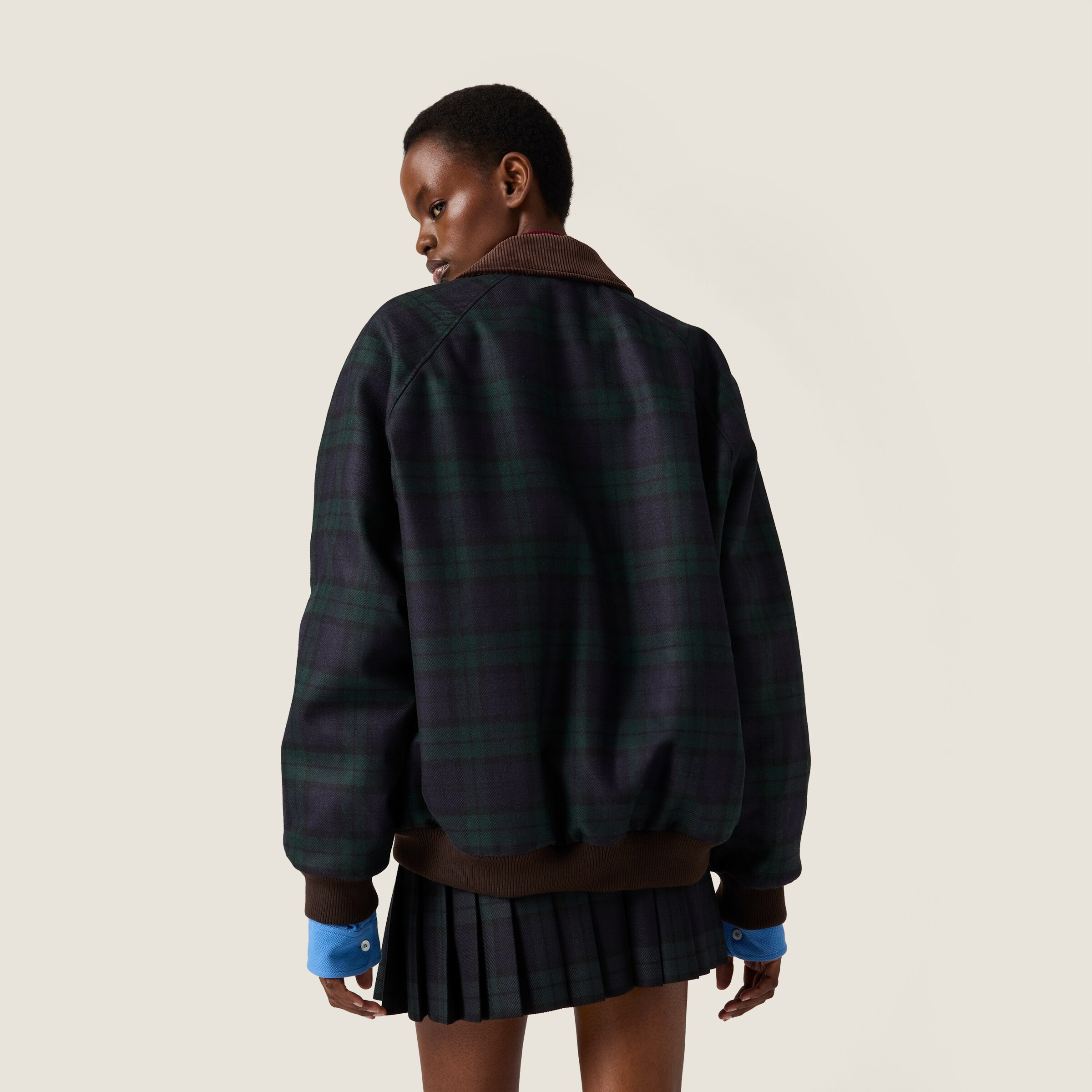Checked twill blouson jacket - 3