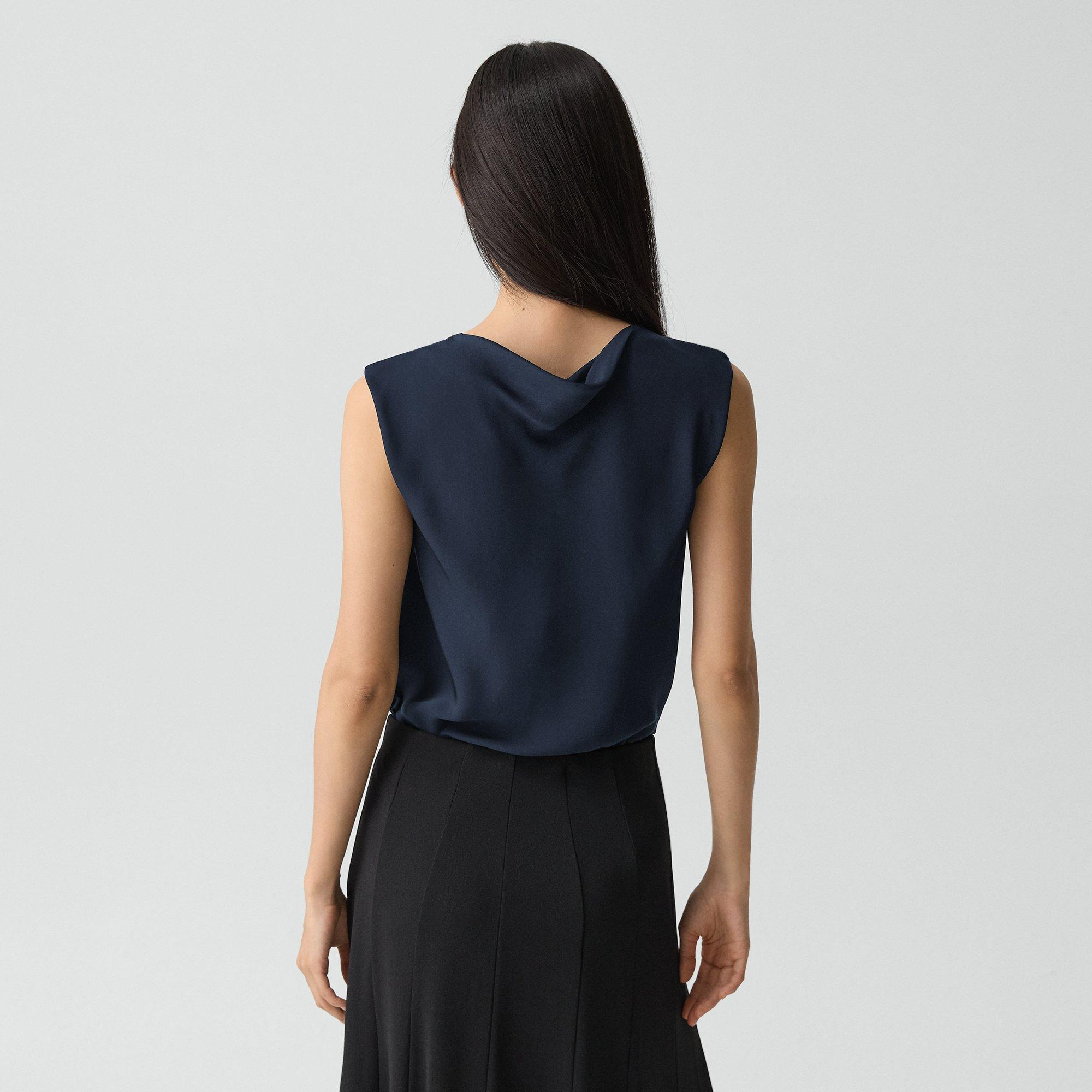 Cowl Neck Top in Silk Georgette - 4