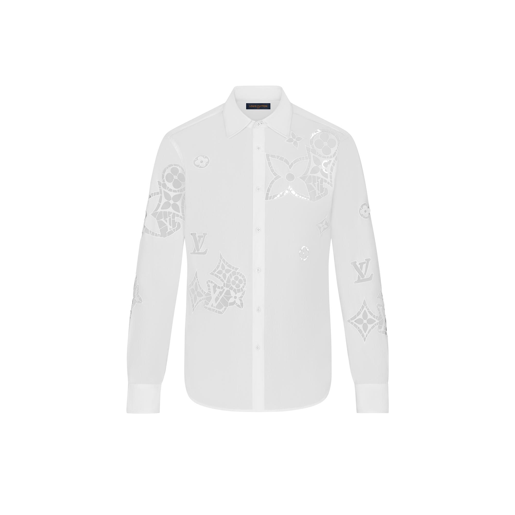 Broderie Anglaise Flower Slim Fit Shirt - 1