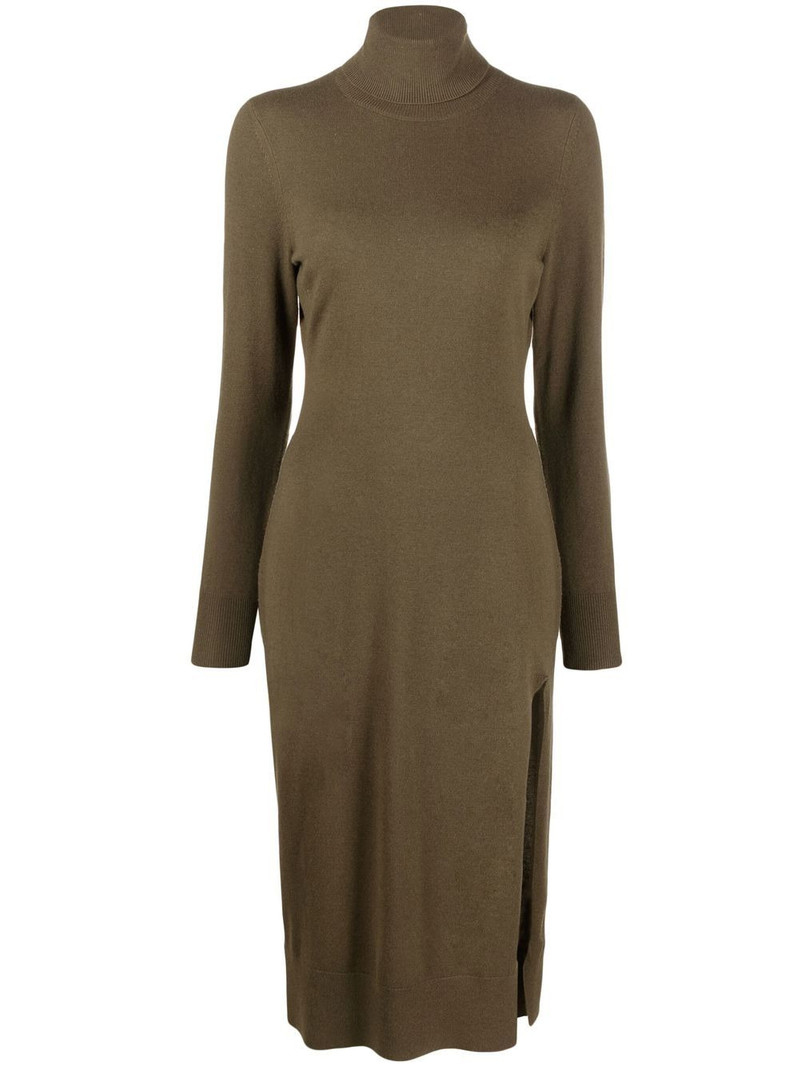 roll-neck knitted midi dress 1