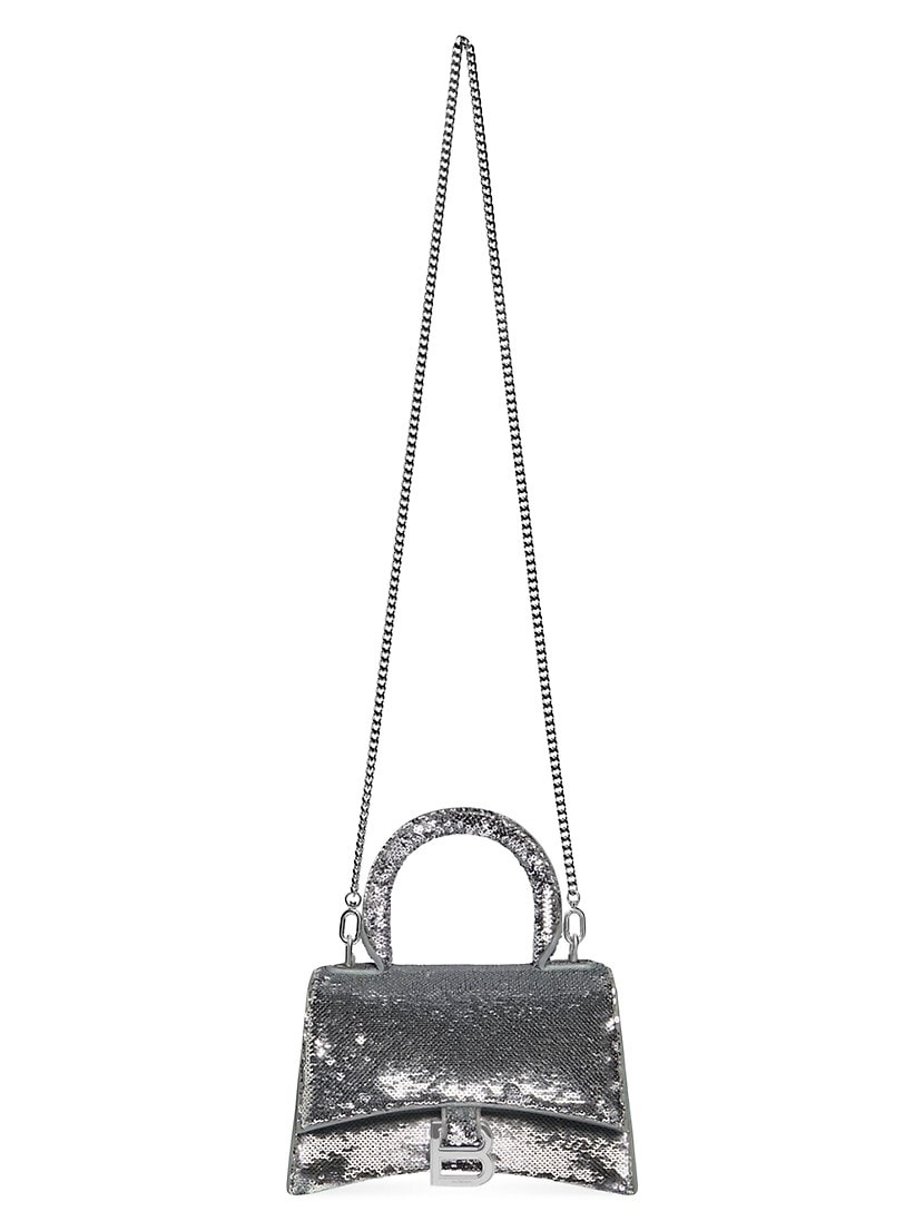 ハンドバッグ BALENCIAGA HOURGLASS XS HANDBAG WITH CHAIN AND SEQUINS BALENCIAGA Hourglass XS Handbag with Chain and Sequins