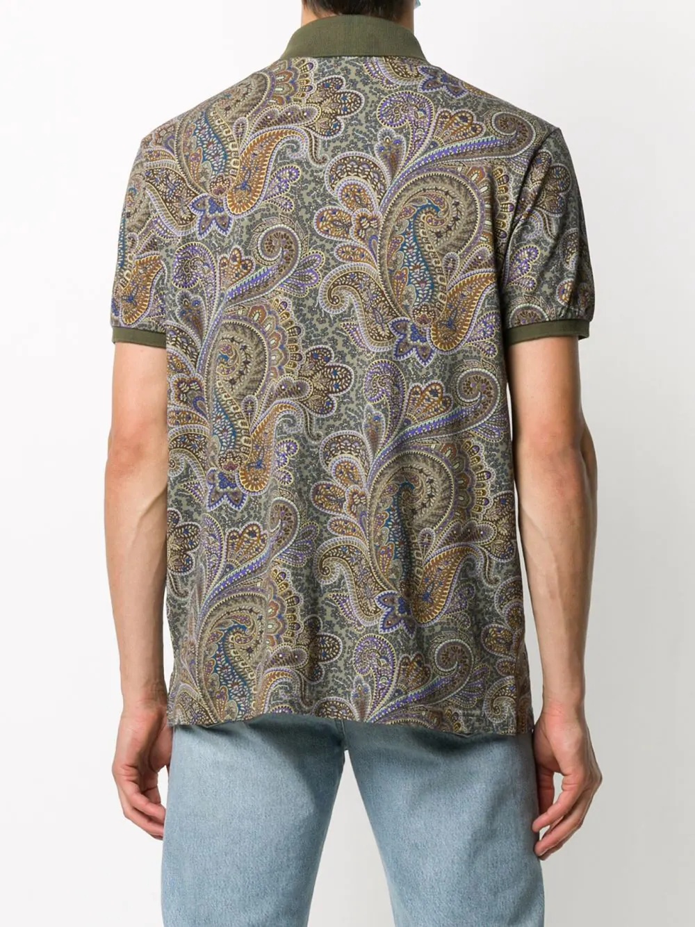 paisley print shortsleeved polo shirt - 4