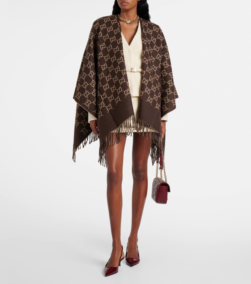 GUCCI GG wool jacquard shawl outlook