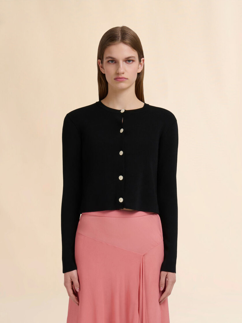 Marni BLACK VISCOSE HALF-AND-HALF CARDIGAN outlook