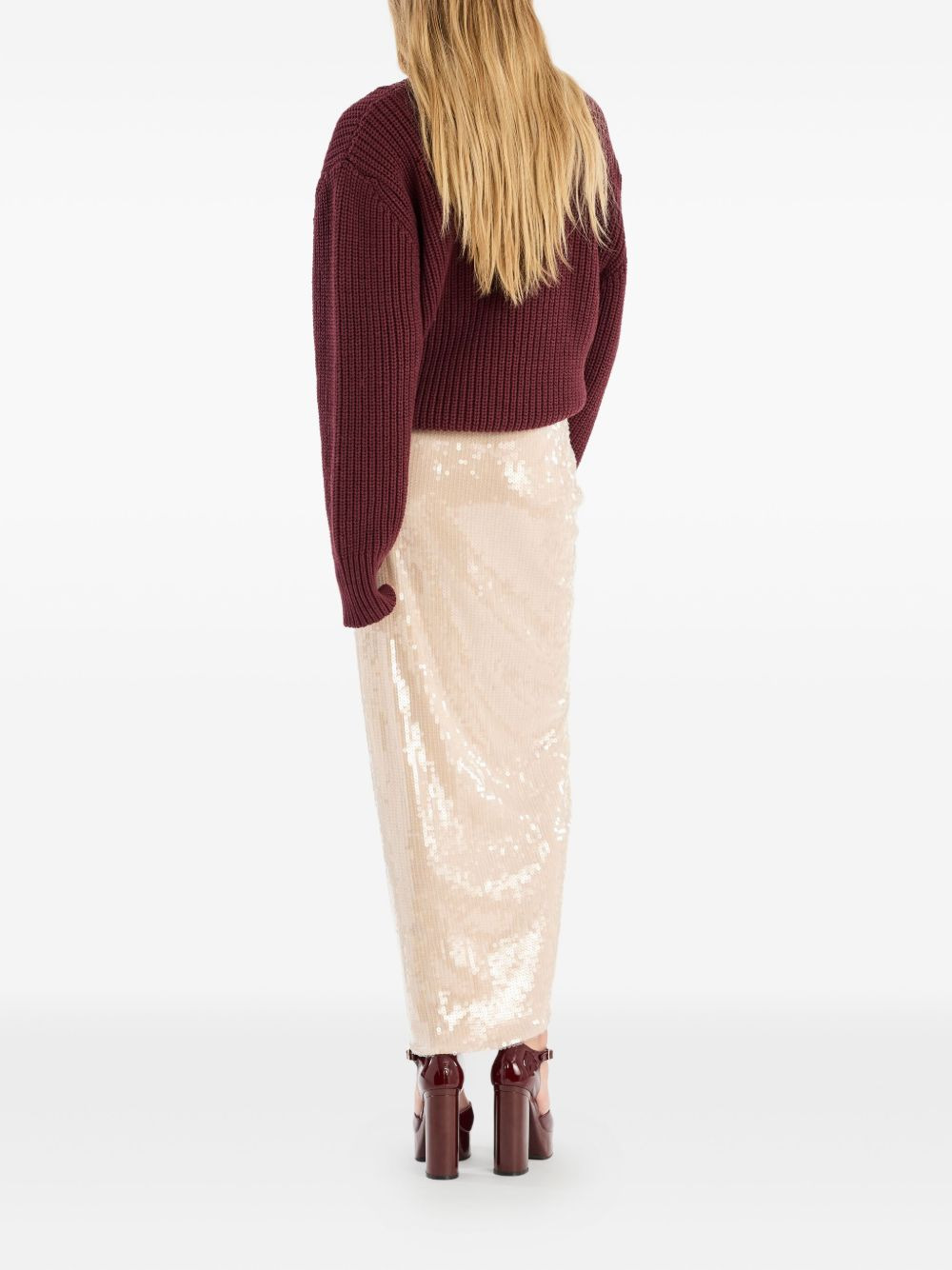 flower-detail sequin-embellished maxi skirt - 3
