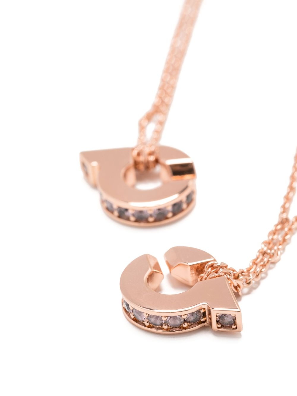 Double Gancini pendant necklace - 2