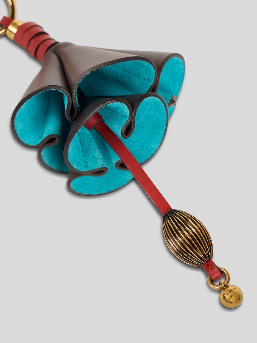 LEATHER FLOWER CHARM - 3