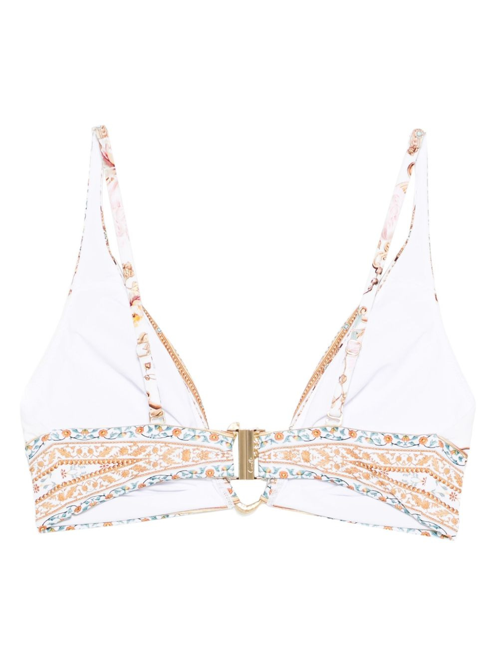 paisley-print buckle bikini top - 2