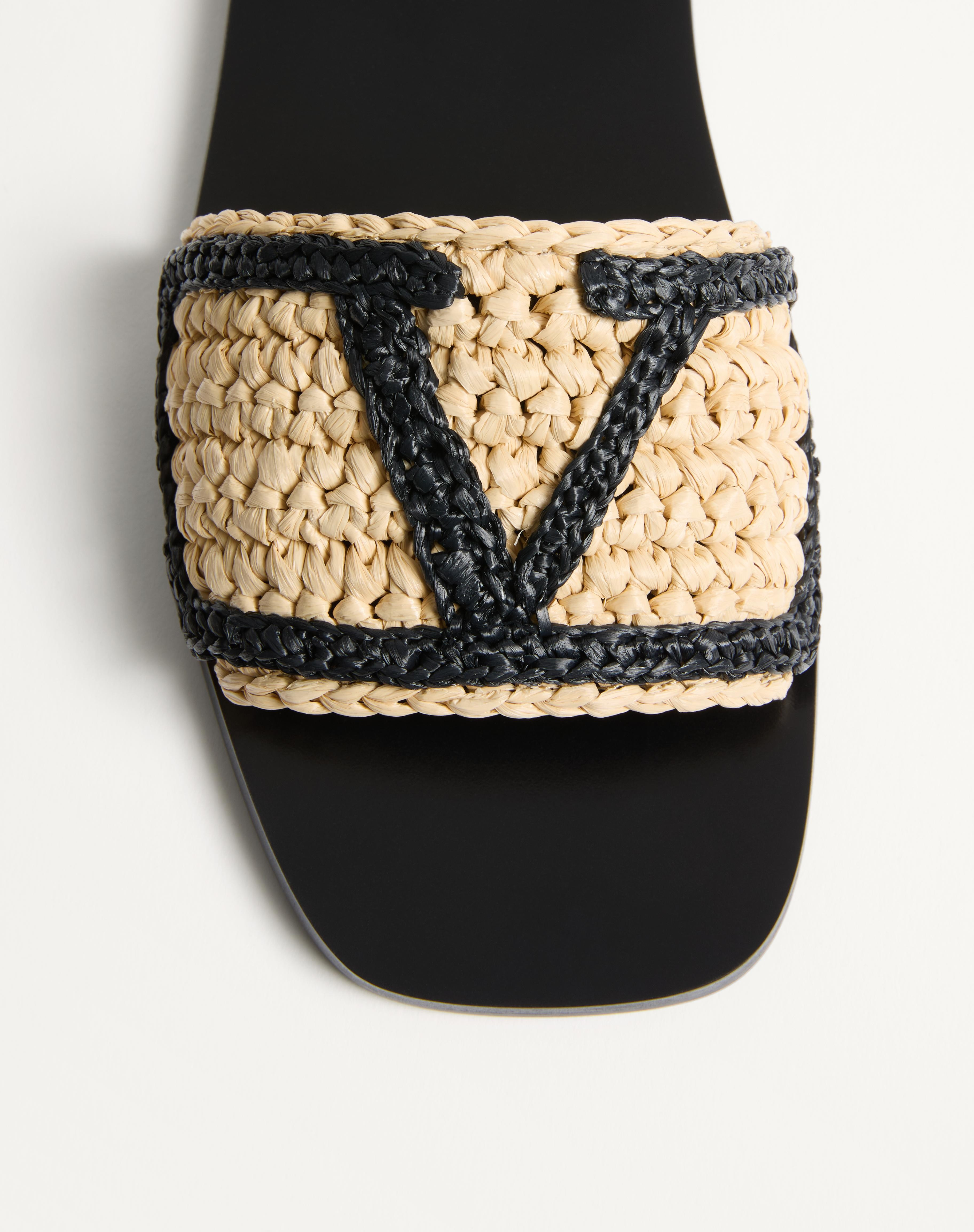 VIVA SUPERSTAR SLIDE SANDAL IN RAFFIA WITH CROCHET EMBROIDERY - 6