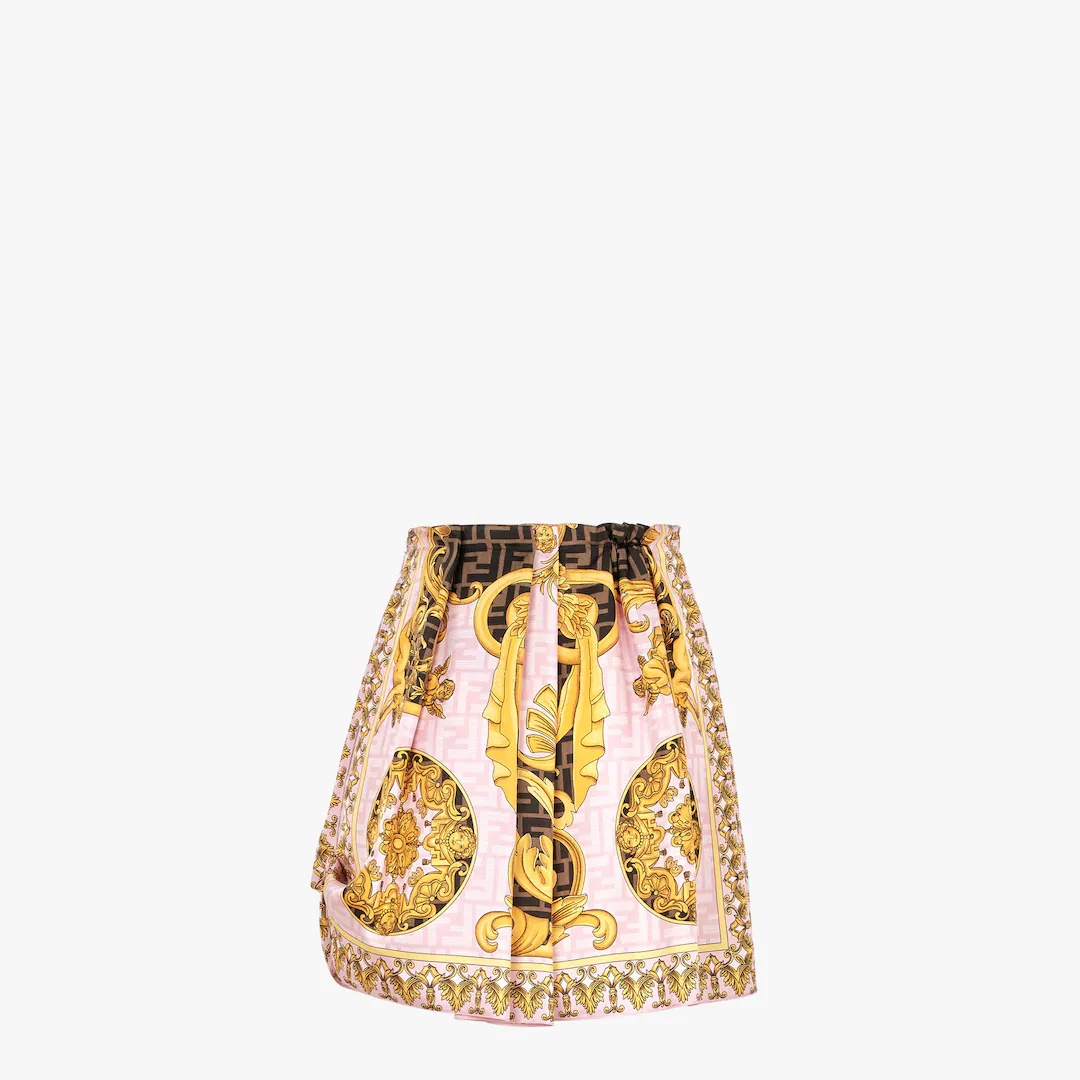 Fendace multicolor silk skirt - 2