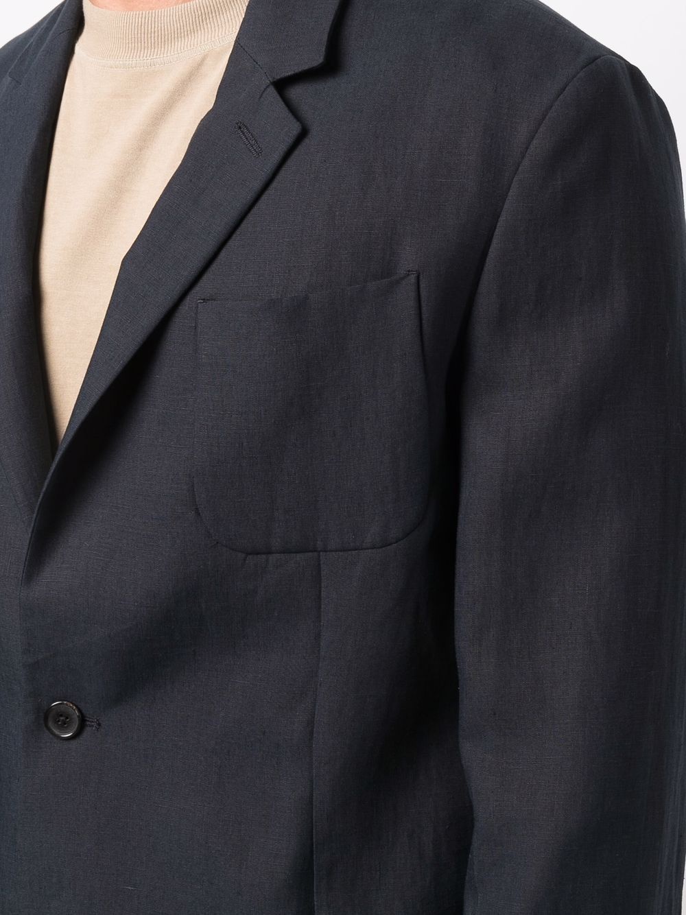 single-breasted linen blazer - 5