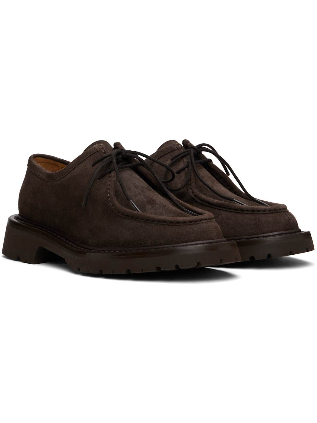 Brown New Lace-Up Derbys - 4