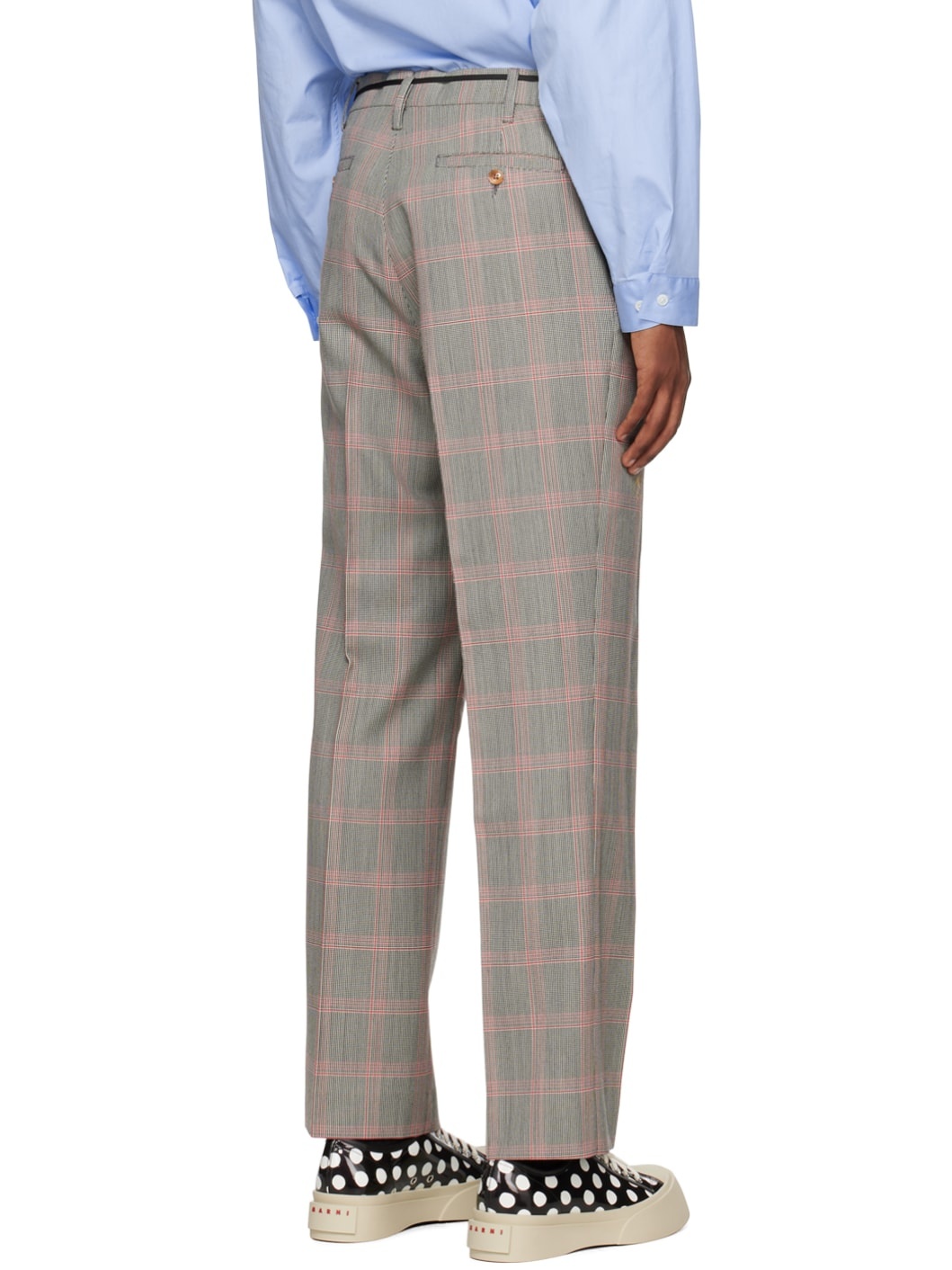 Gray Check Trousers - 3