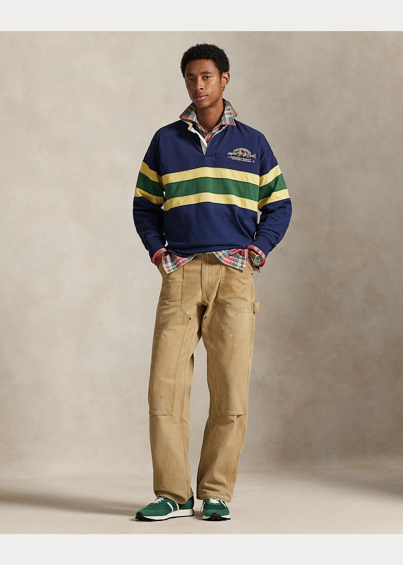 Vintage Fit Embroidered Rugby Shirt 3