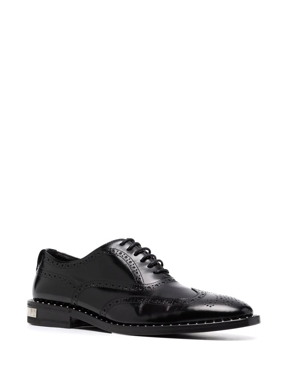 leather studded-edge brogues - 2