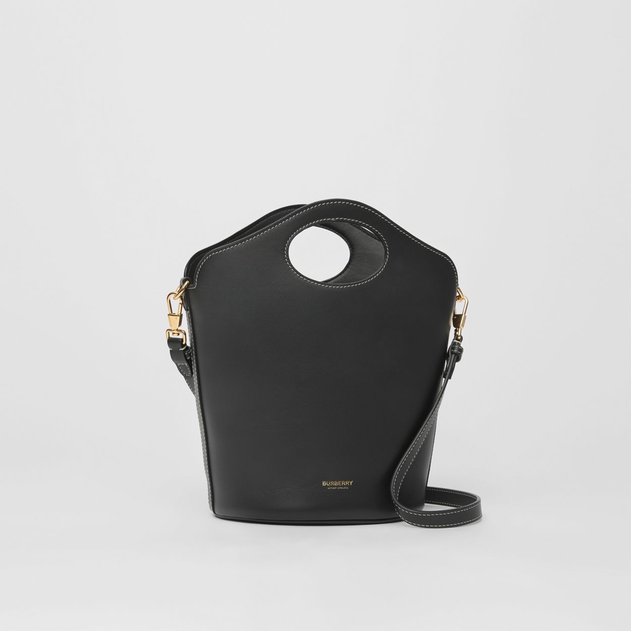 Small Leather Pocket Bucket Bag - 8