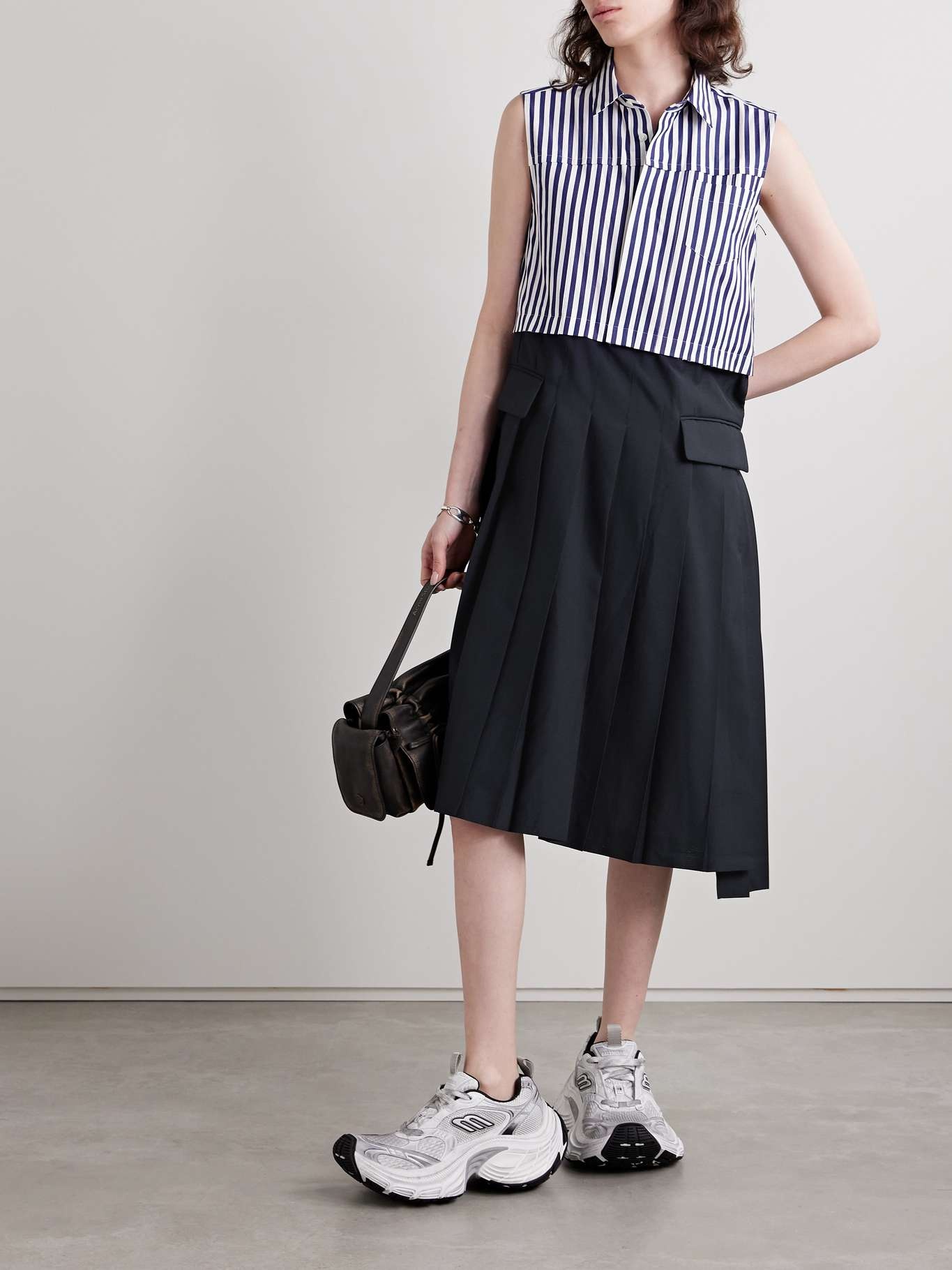 sacai Suiting x Cotton Poplin Dress | REVERSIBLE