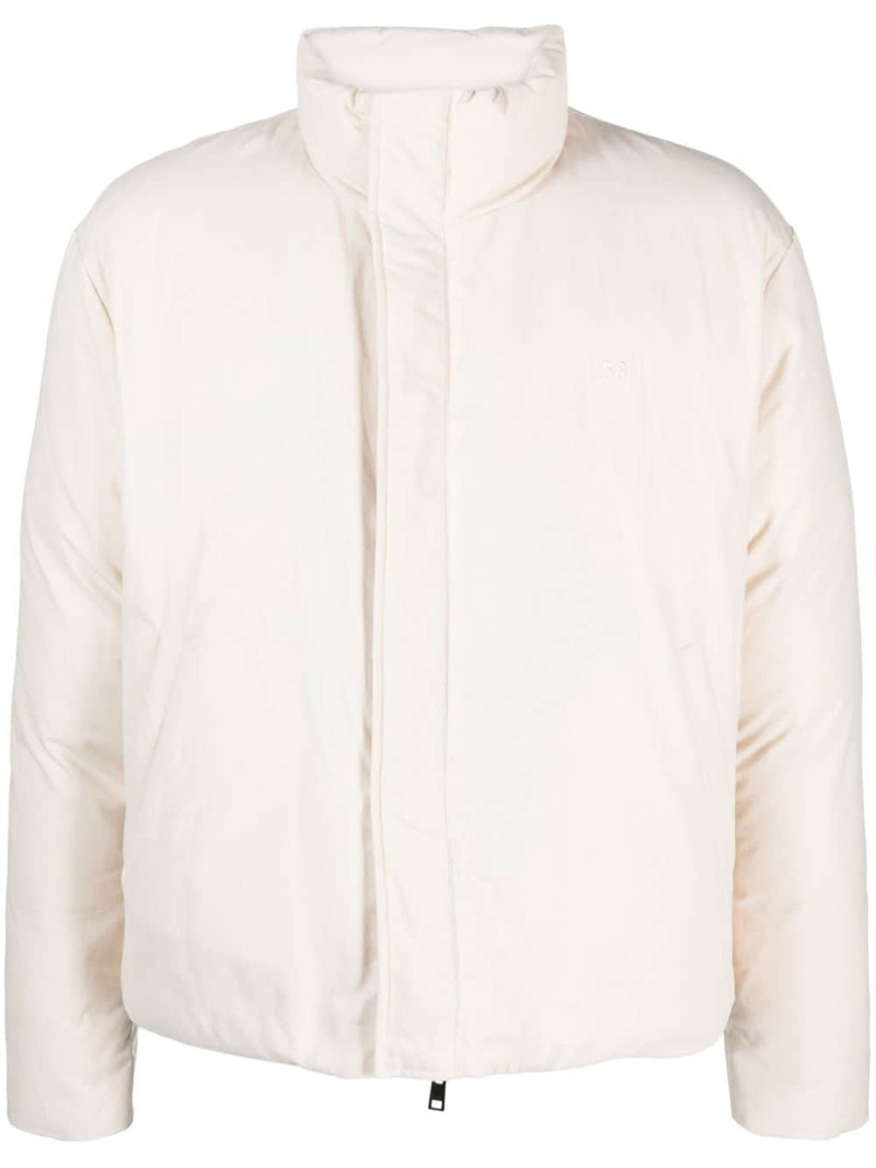 logo-embroidered padded jacket 1