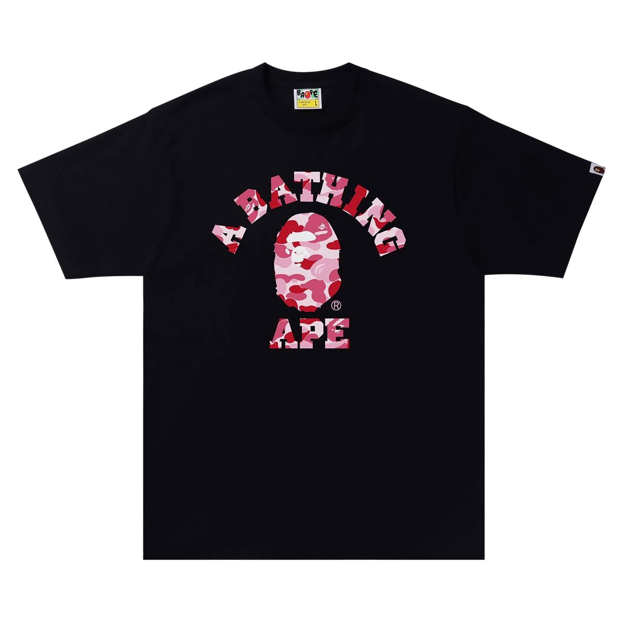 BAPE ABC Camo College Tee 'Black/Pink' - 1