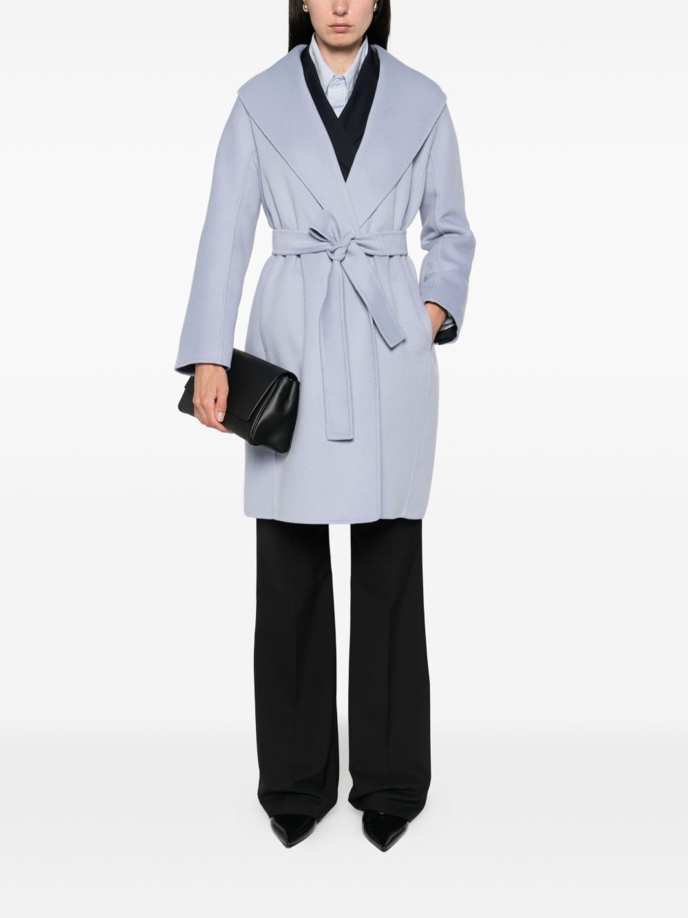 belted wrap coat - 2
