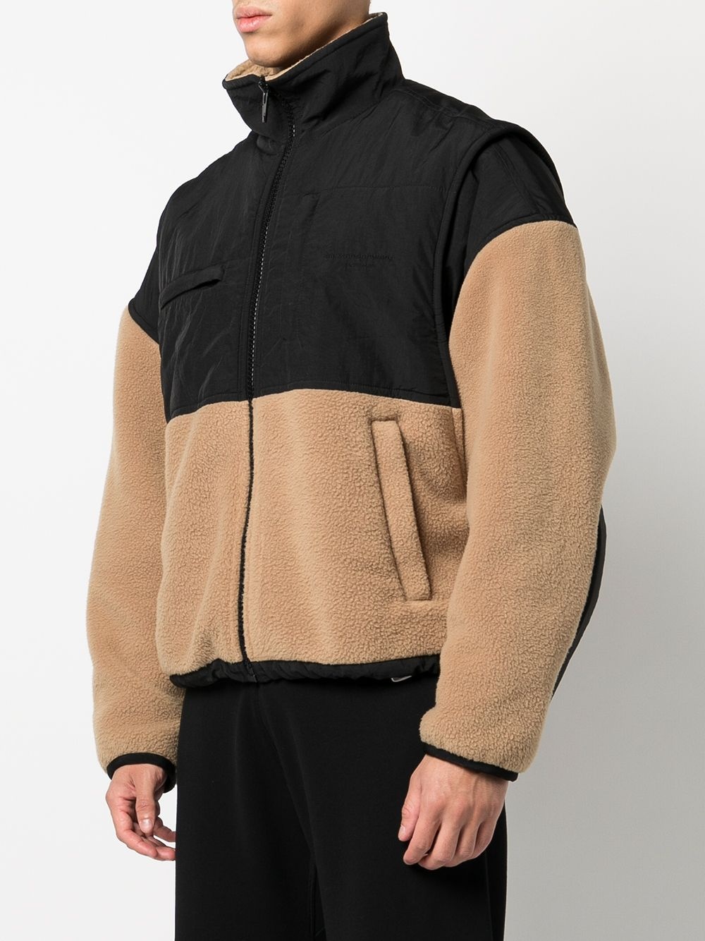 panelled zip fleece jacket - 4