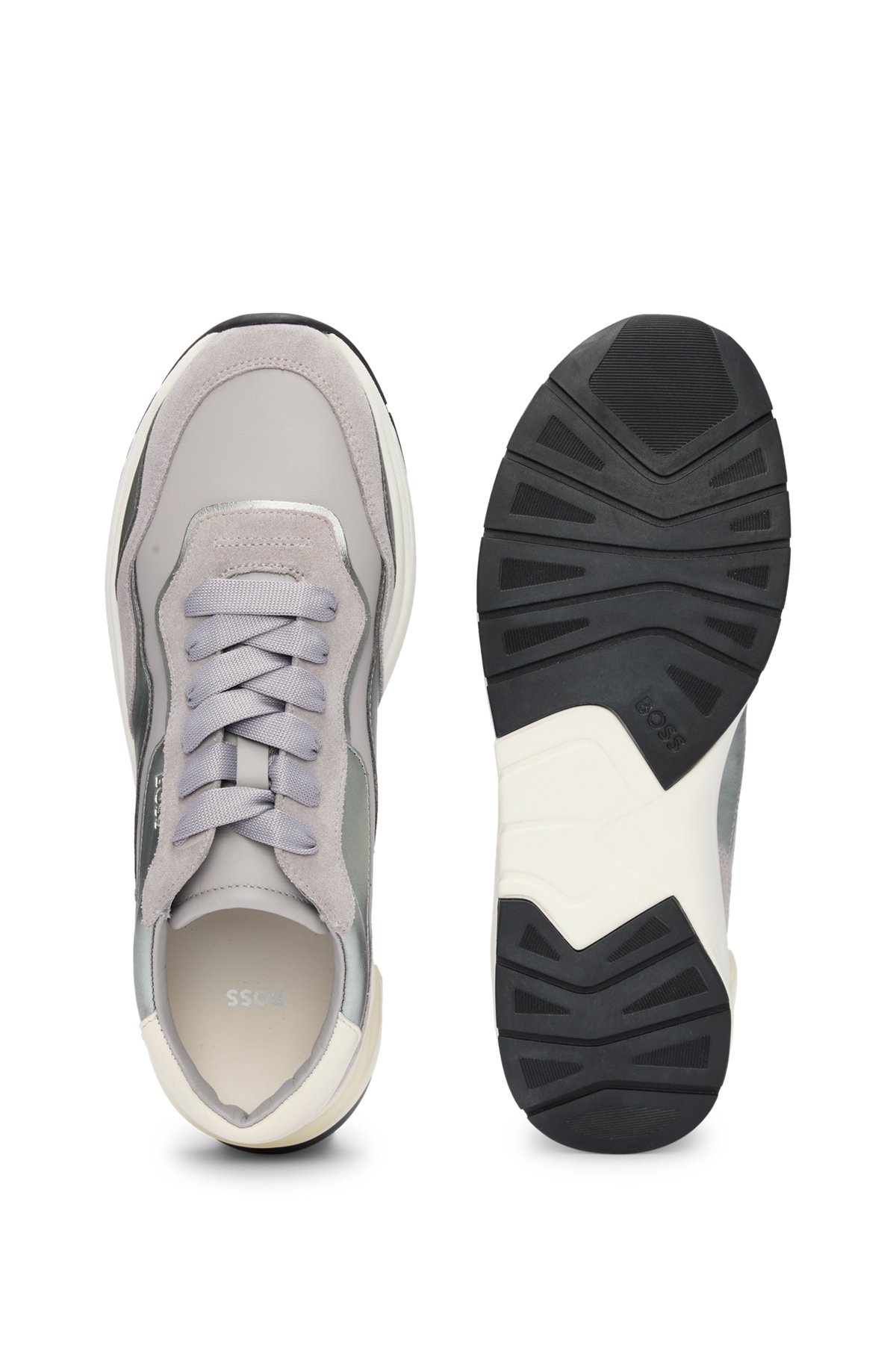 MIXED-MATERIAL TRAINERS WITH SUEDE AND FAUX LEATHER - 5