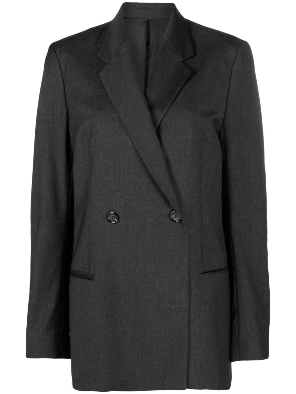 double-breasted wool blazer - 1