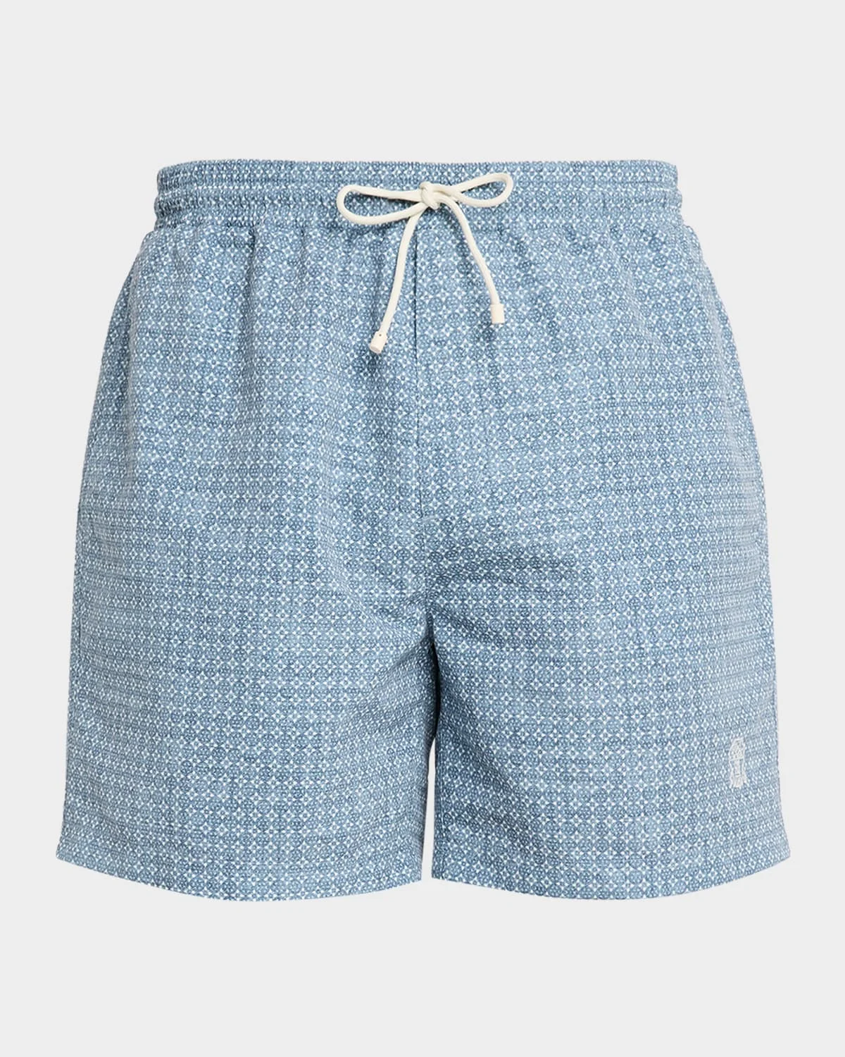 Men's Flower-Print Nylon Swim Shorts - 1