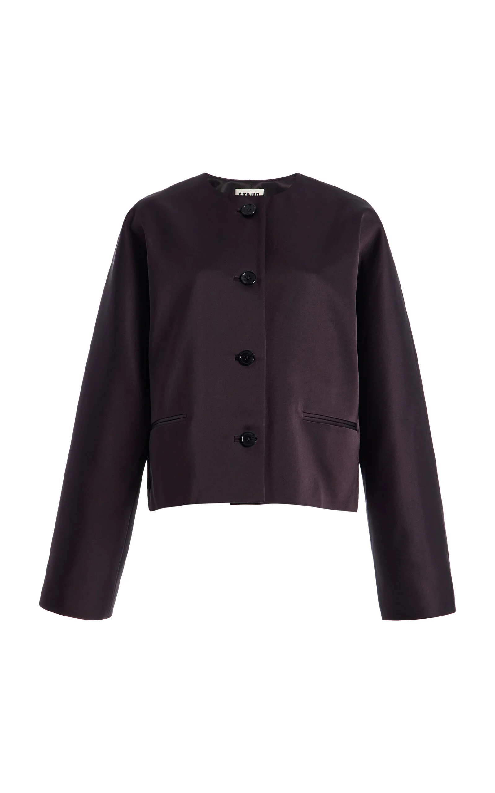 Liz Cropped Satin Coat brown - 1