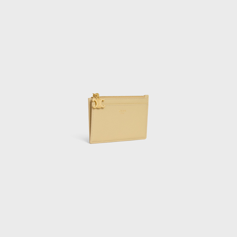CELINE ZIPPED CARD HOLDER TRIOMPHE CHARMS IN GRAINED CALFSKIN outlook