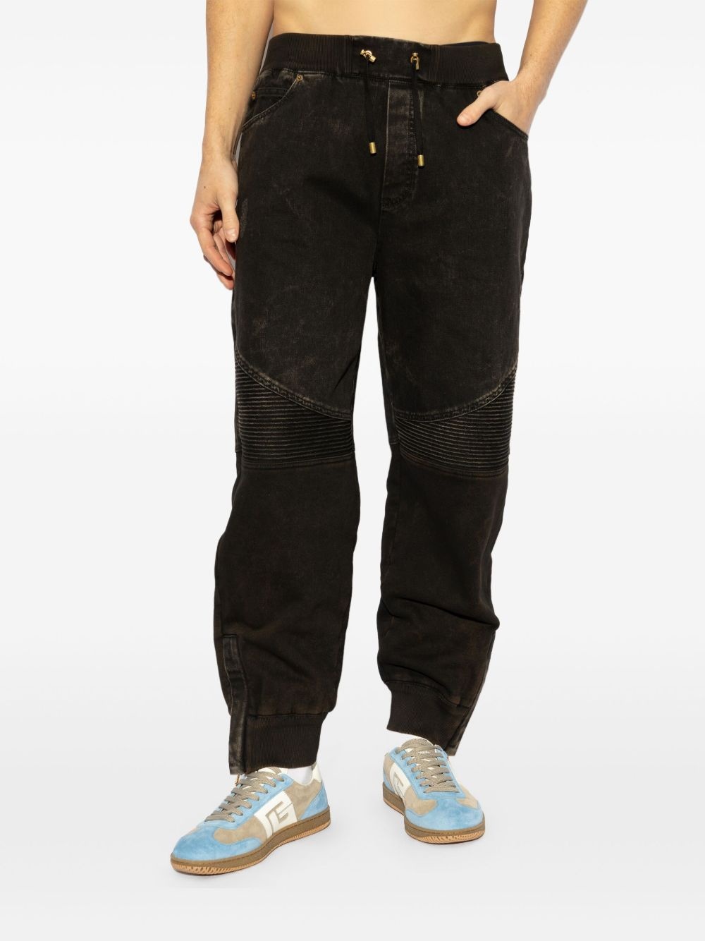 cotton straight-leg trousers - 3