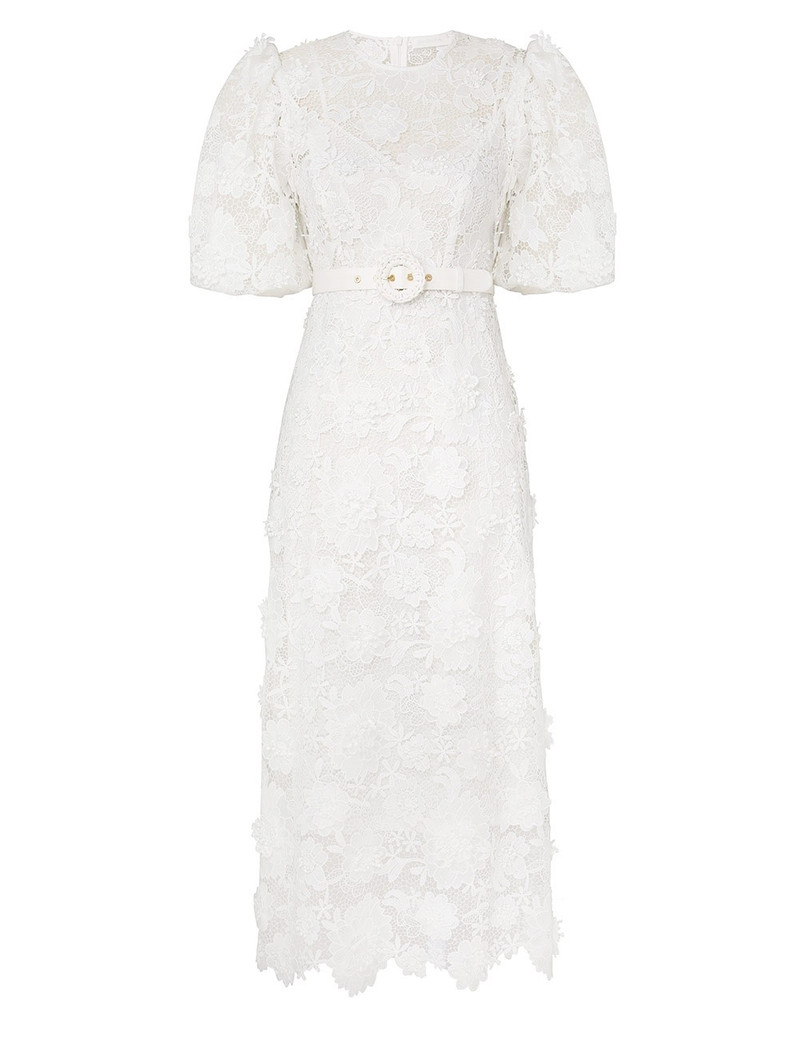 Zimmermann HALLIDAY LACE FLOWER DRESS - 9866DSS241IVO | REVERSIBLE